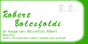 robert bolcsfoldi business card